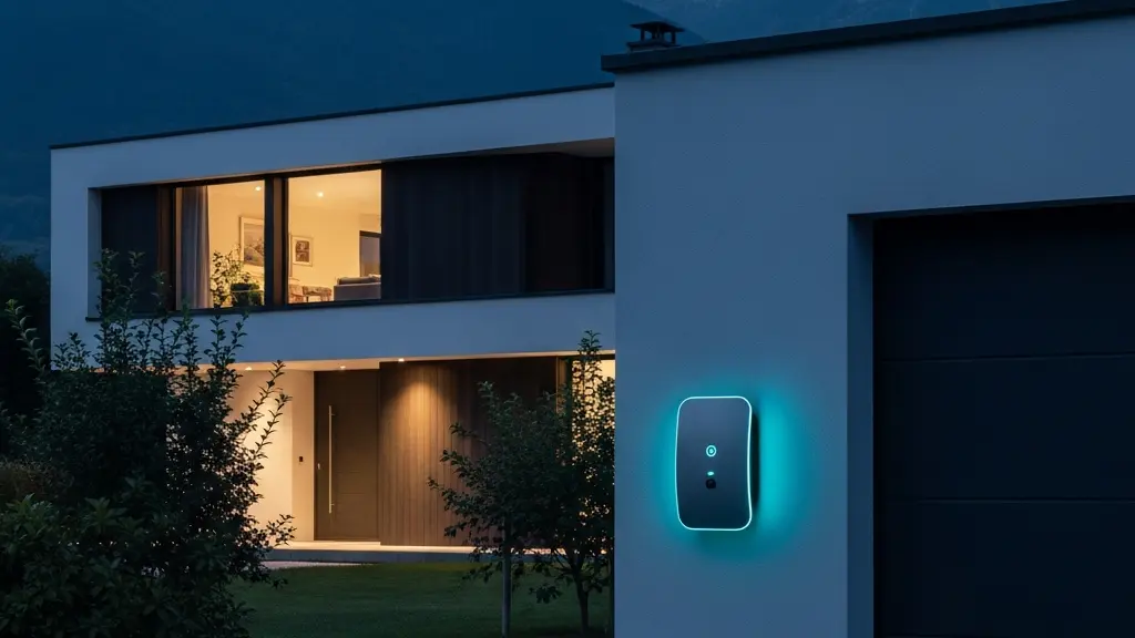 Borne de recharge installée chez un particulier