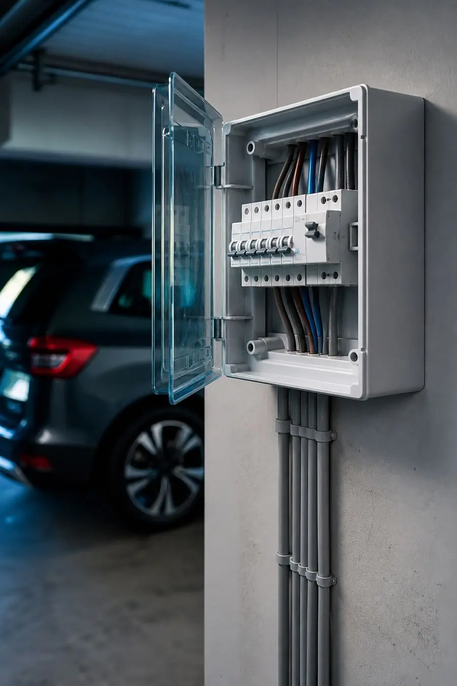 Coffret de protection électrique d'une borne de recharge